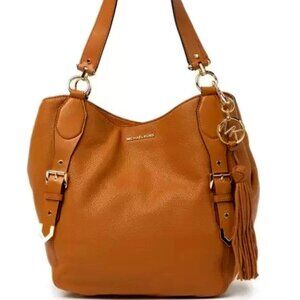 NWT Michael Michael Kors Leather Shoulder Bag Brooke Lg Acorn w/Dustbag